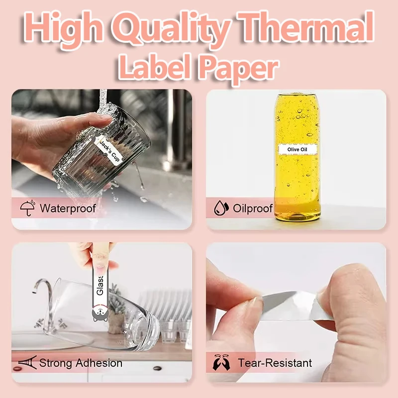 Niimbot D110/D101/D11 Thermal Self-adhesive Label Paper For Mini Printer Cartoon Stickers UV Waterproof Anti-Oil Tear-Resistant