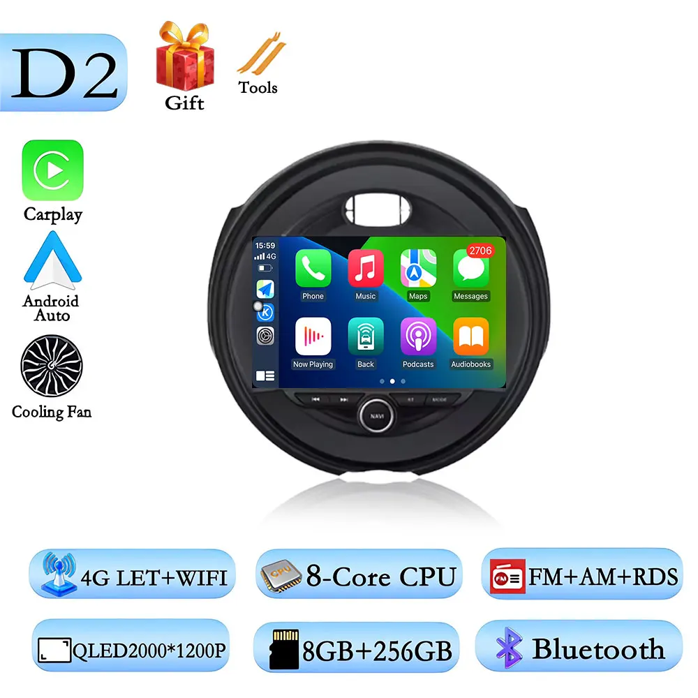 Voor BMW Mini Cooper F54 F55 F56 F60 2015-2018 2019 Android 16 Auto Video Multimedia Speler Carplay DSP stereo GPS Navigatie
