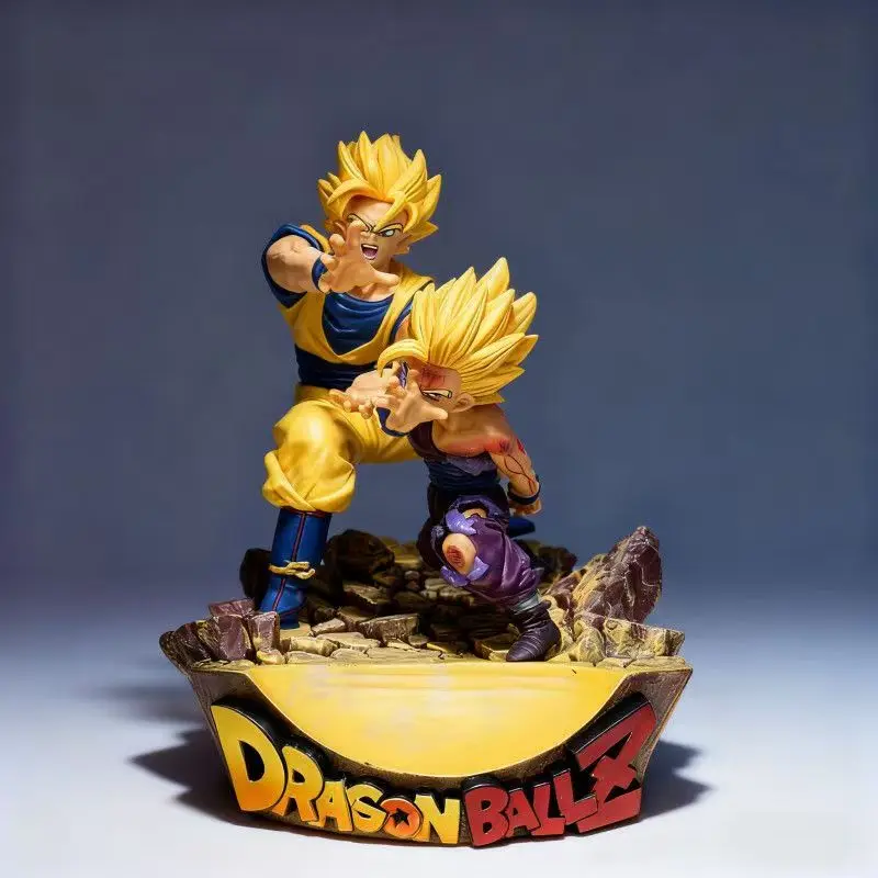 

Фигурка Dragon Ball Z 16 см: Сон Гоку и Сон Гохан (отец и сын) — Супер Сайян, использующий Камехамеха. Коллекционная аниме-статуэтка из ПВХ.