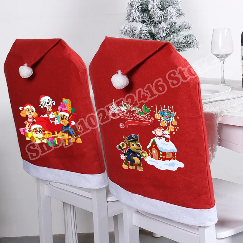 PAW Patrol Christmas Chair Cover Home Decor Baby Shower Party Cartoon Chase Skye Cloth Covers Festive Xmas Decorations Year Gift