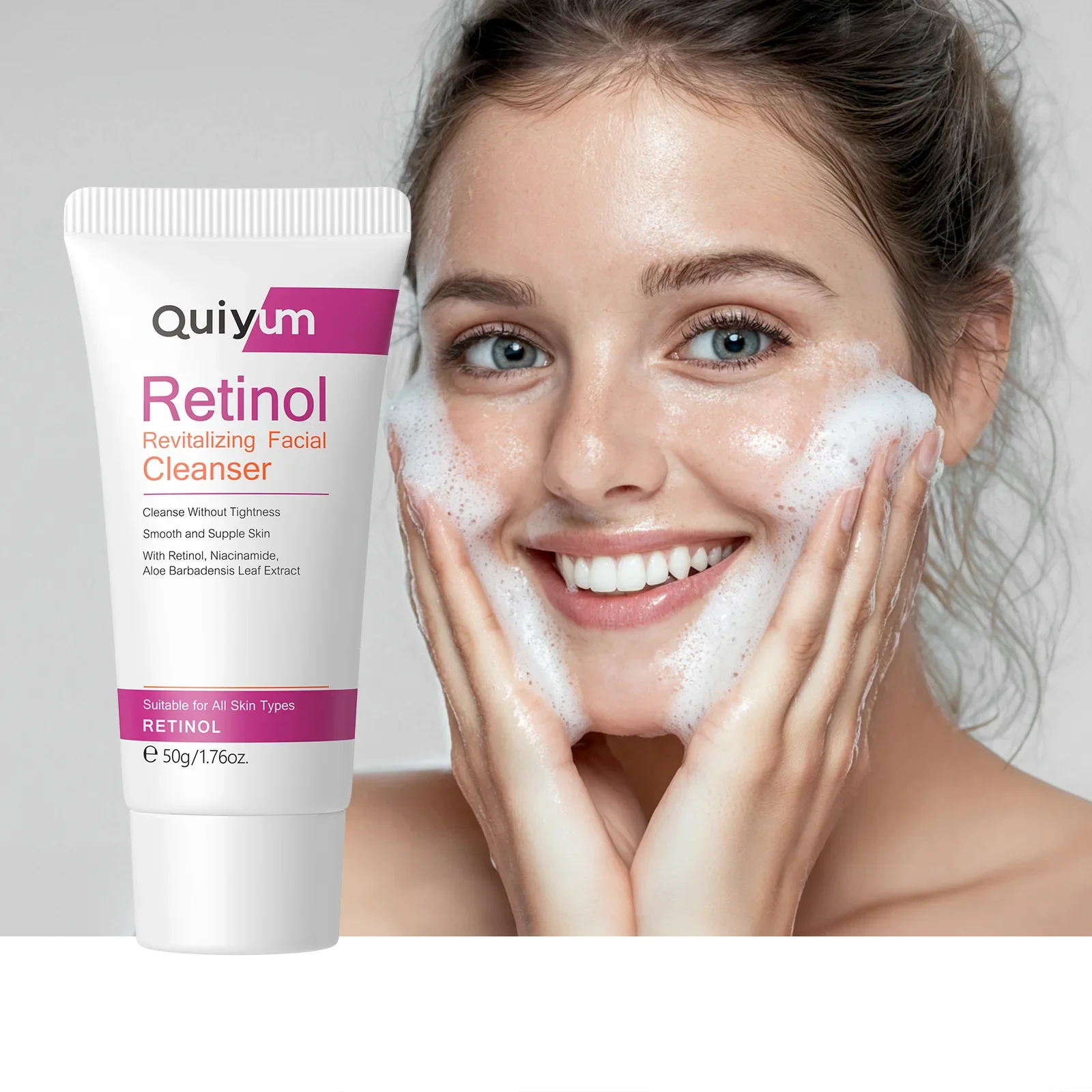 

Retinol Facial Cleanser Skin Deep Cleansing Moisturizing Blackhead Removal Skincare Face Wash Foam Face Cleanser Skin Care 50g