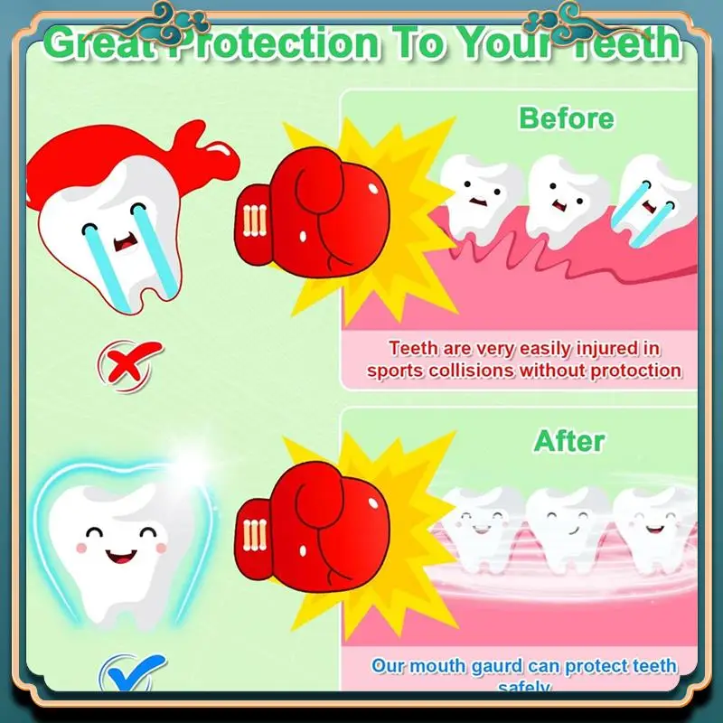 5 Packs Kids Youth Mouth Guard - Football Mouth Guard, EVA Food Grade Material Mouthpiece With Portable Case Easy To Use