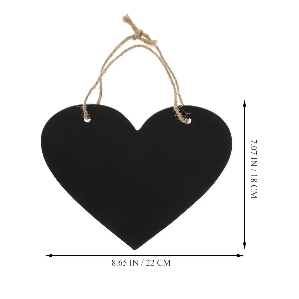 Mini Heart Chalkboard Wooden Hanging Blackboard Sign with Jute Rope for Weddings Valentine's Day Christmas Decor Crafts