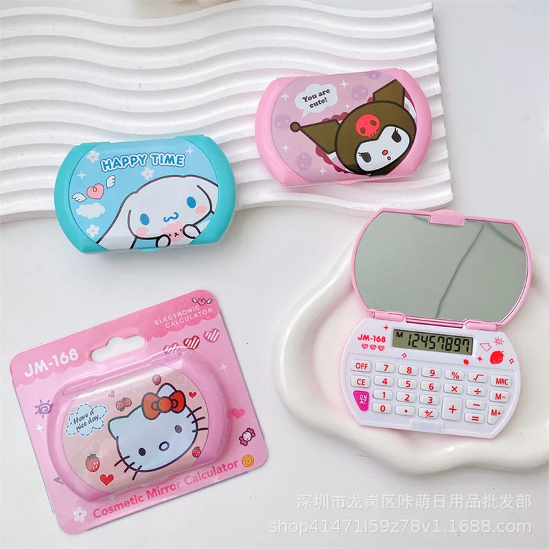 2023 New Sanrio Mini Calculator 8-Digit Melody Kuromi Mini Anime Portable Calculator Office School Student Stationery Gift