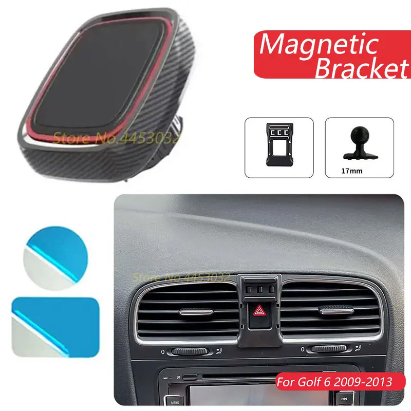Magnetic Car Phone Holder For Volkswagen Golf MK6 6 2009-2013 GPS Strong Magnet Mount Holder With Base Interior Accessories