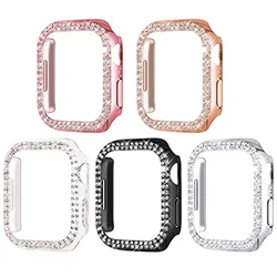 Coque en diamant pour Apple Watch, 45mm, 41mm, 42mm, 38mm, PC Bumper Protector, iWatch Series 9, 8, 7, 6, 5, 4, 3, Se, 40mm, 44mm, Accessoires