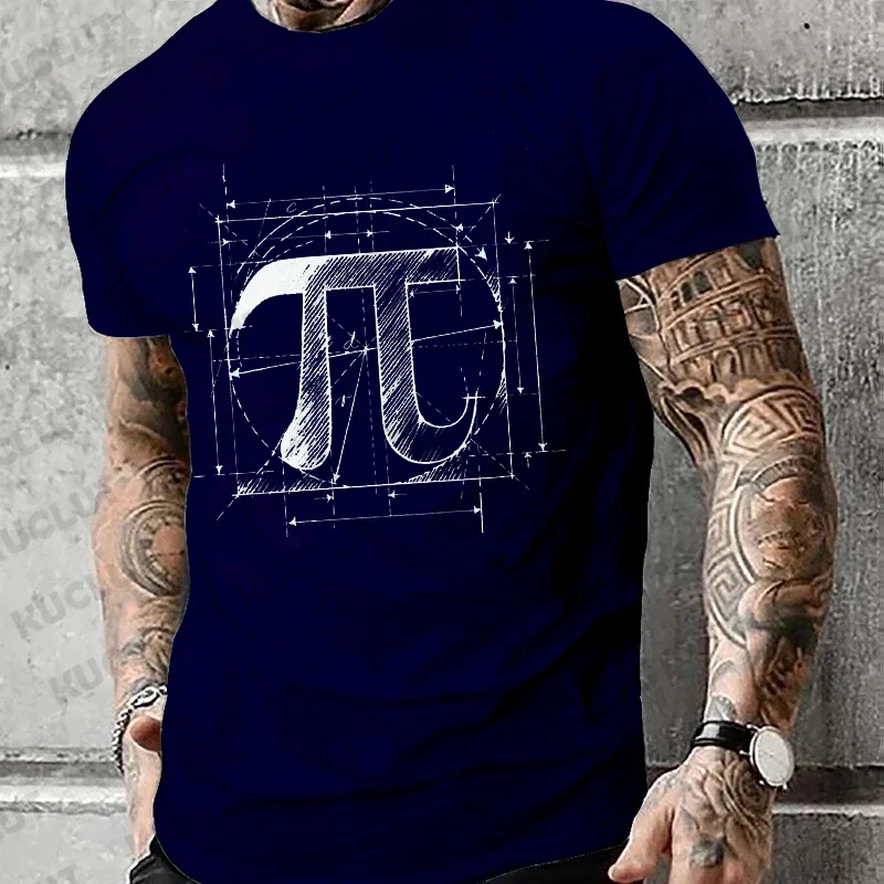 T-shirts for Men Pi Day 3.14 Mathematics Math Humor Print Men\'s Tshirts Unisex Clothing Short Sleeve Tops Novelty Trendy Tees