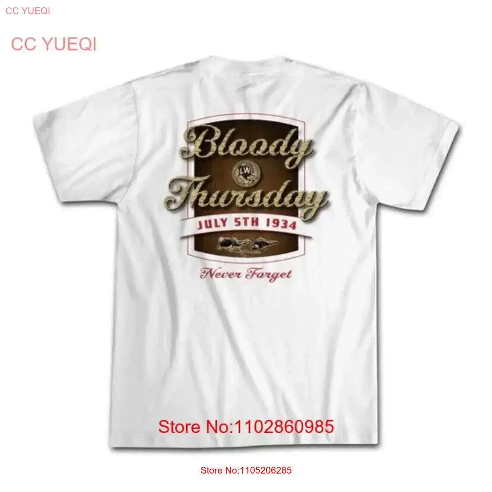 ILWU Bloody Thursday 1934 Never Forget White T Shirt Longshoreman Size XXL vintage Washed homme Soft streetwear Comfortable