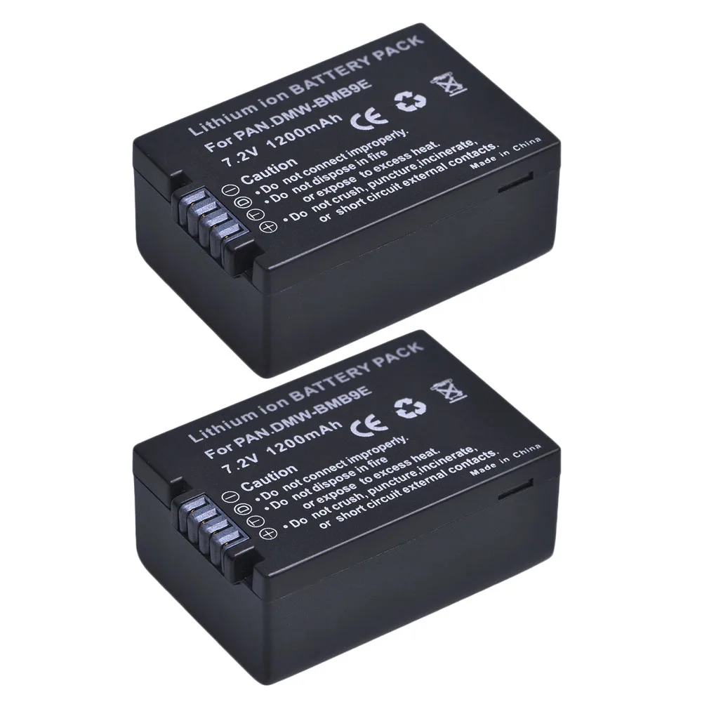 1200mAh DMW-BMB9 BMB9E BMB9PP Battery OR Charger Set for Panasonic Lumix DC-FZ80 FZ40K FZ45K FZ47K Z48K FZ60 FZ70 FZ100