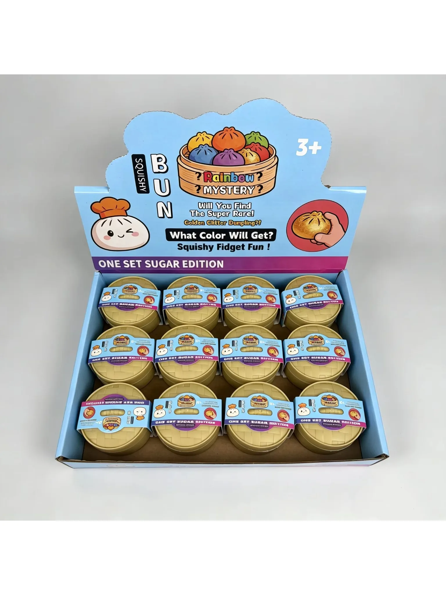 HEISS: Bunte Simulierte Dampfbrötchen-Squishy-Blindbox (1-6 Stück) mit Sensorischem Knödel-Quetschspielzeug zur Stresslinderung