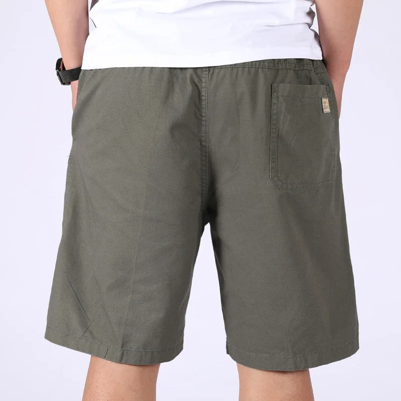 Herren Casual 100% Baumwoll-Shorts Weich Gewaschen Locker Sitzende Bermuda-Shorts Sommer Elastischer Bund Kordelzug-Shorts für Herren Tägliche Kleidung – Detail 9