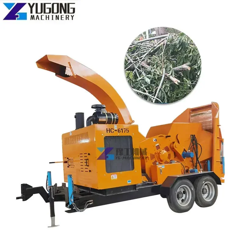 High Capacity Tree Log Wood Branch Shredder Sawdust Chips Making Machine