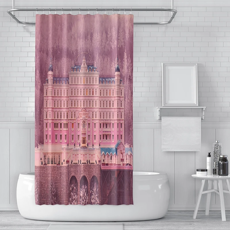 Gaslight Gatekeep Girlboss The Grand Budapest Hotel Shower Curtain Set with Grommets and Hooks for Bathroom Decor