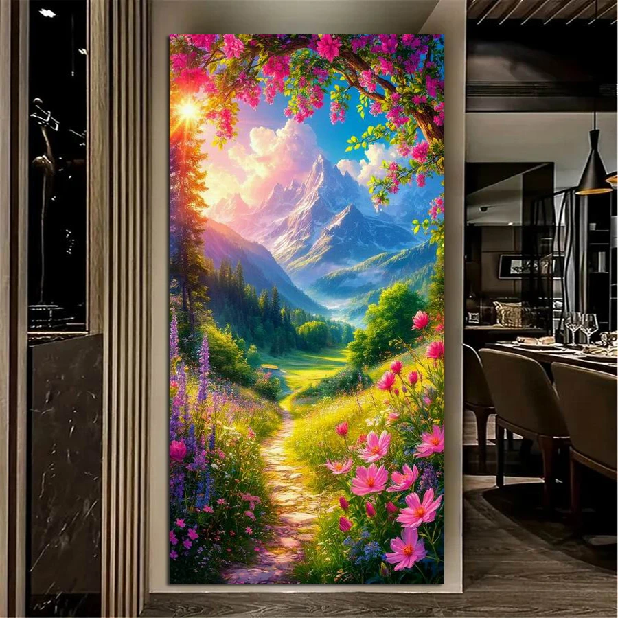 

Природные пейзажи, большой размер, наборы для рисования алмазной живописи «сделай сам», пейзажные цветы, полная дрель, мозаика, вышивка, фотографии 50x100 см