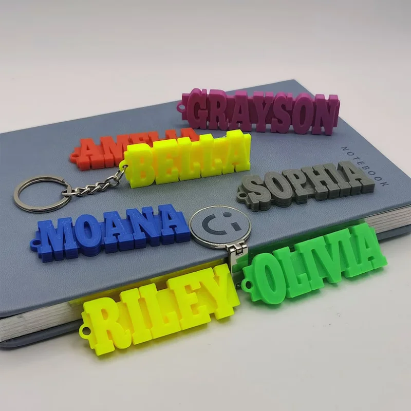 Custom Name Keychain Personalized 3D Print Keyring for School Party Bags  for Him Custom Bag Charm Name Tag