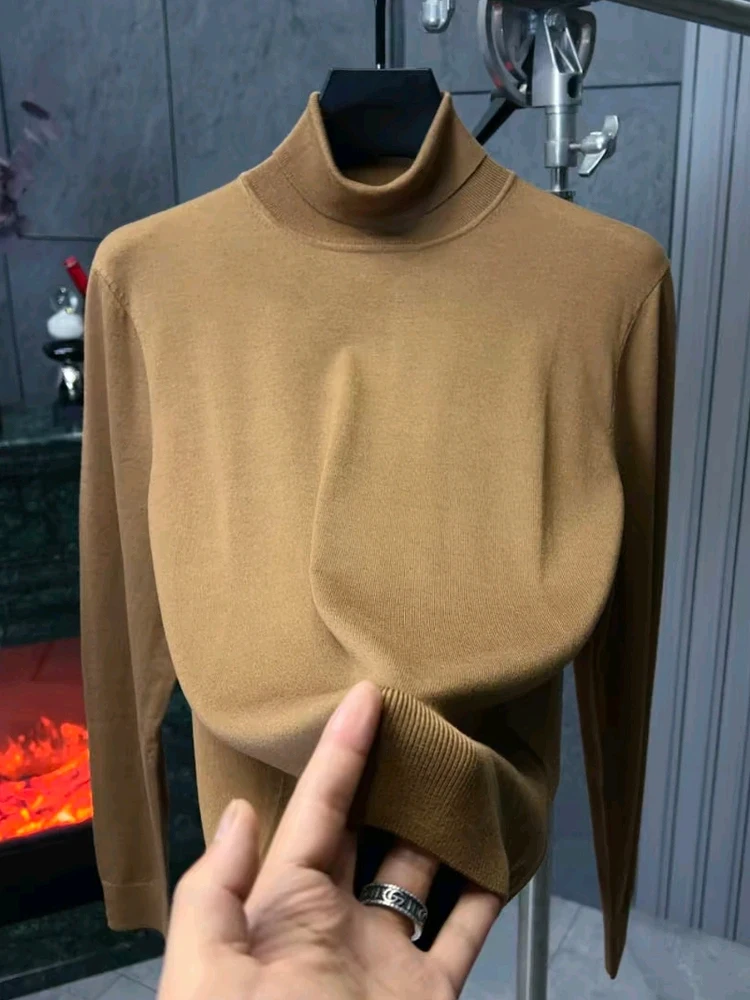 

High Collar Knitted Sweater for Men Casual Faion High Quali Autumn Winter New Arrival Comfortable Fit Antibacterial Feature