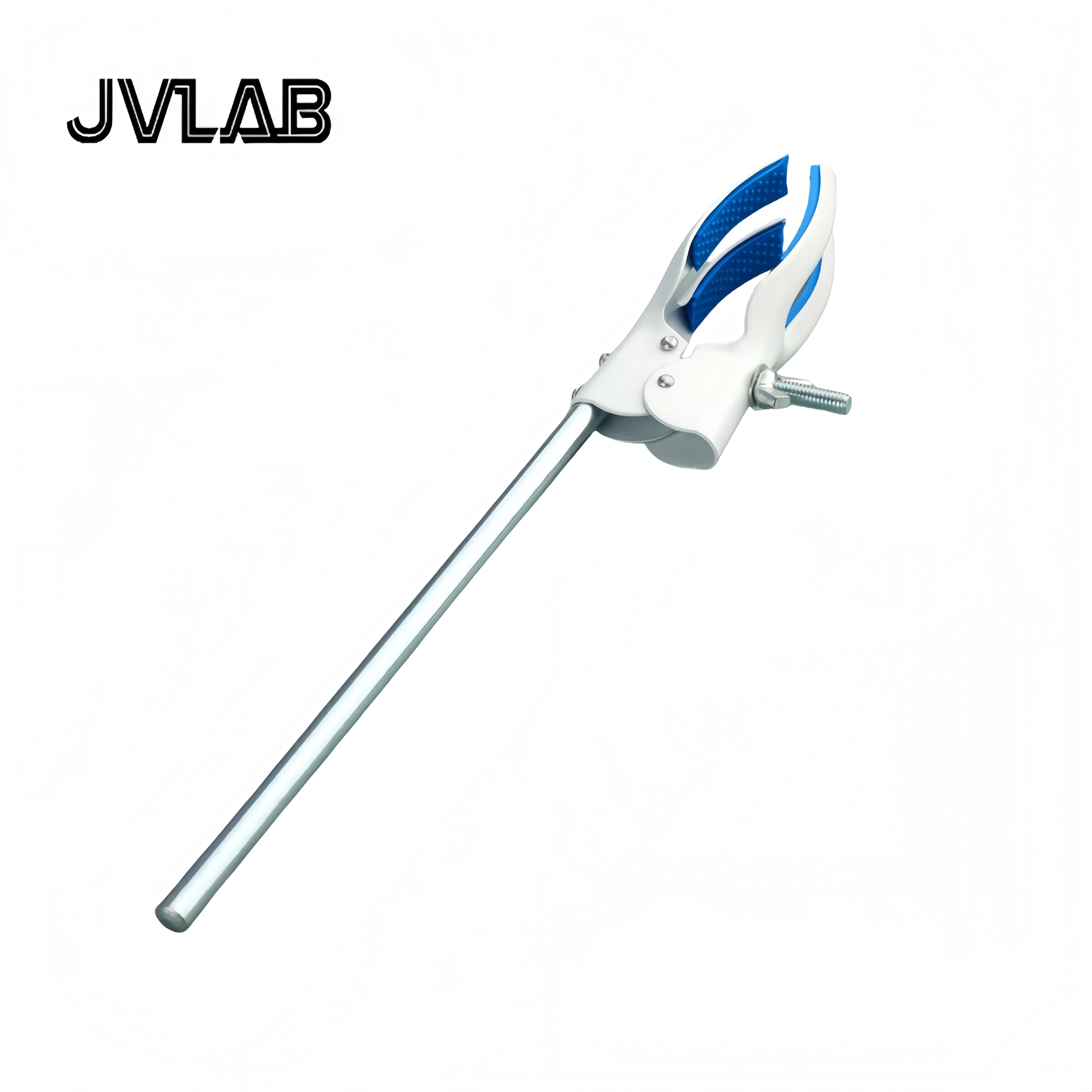 JVLAB Pince de réglage simple à 4 broches avec mâchoires recouvertes de caoutchouc, pince à quatre griffes rotative robuste en fer pour utilisation en laboratoire,