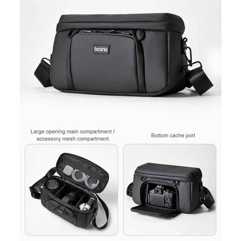 CORA Street Photography Camera Bag with Adjustable Crossbody Carry for 200D II, Separate Compartments, Padded Interior Lining,