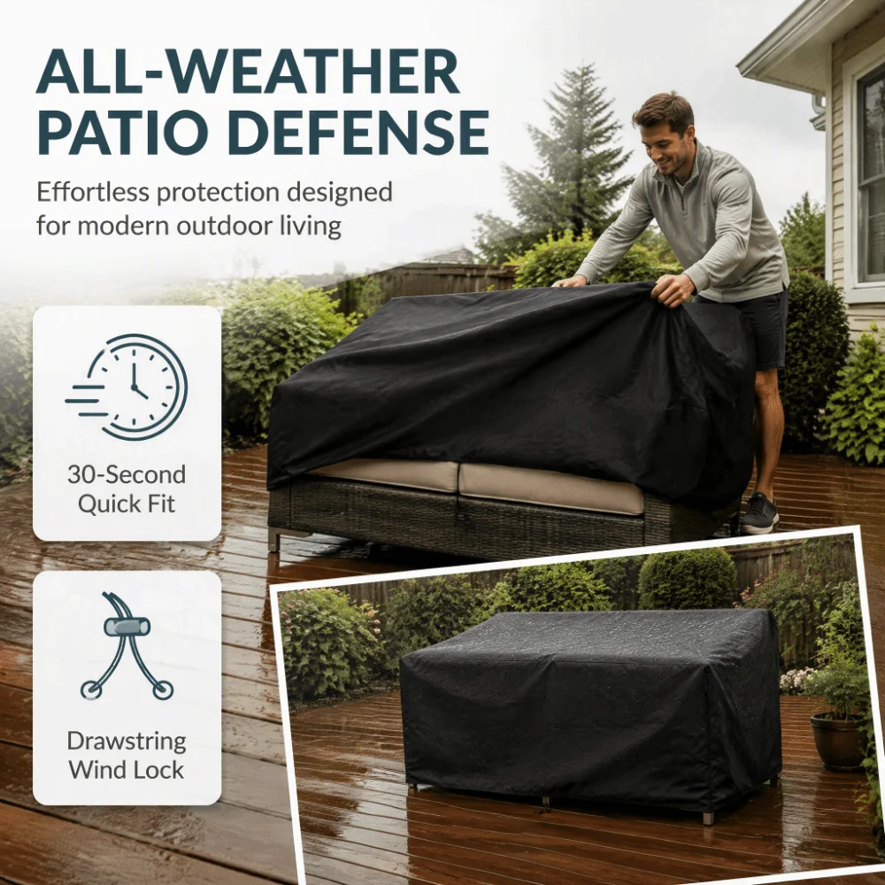 52.76x25.98x35.04in Outdoor Chair Cover Oxford Fabric Drawstring Handles Pet Trailer Cover Buckle Black Bicycle Trailer Cover
