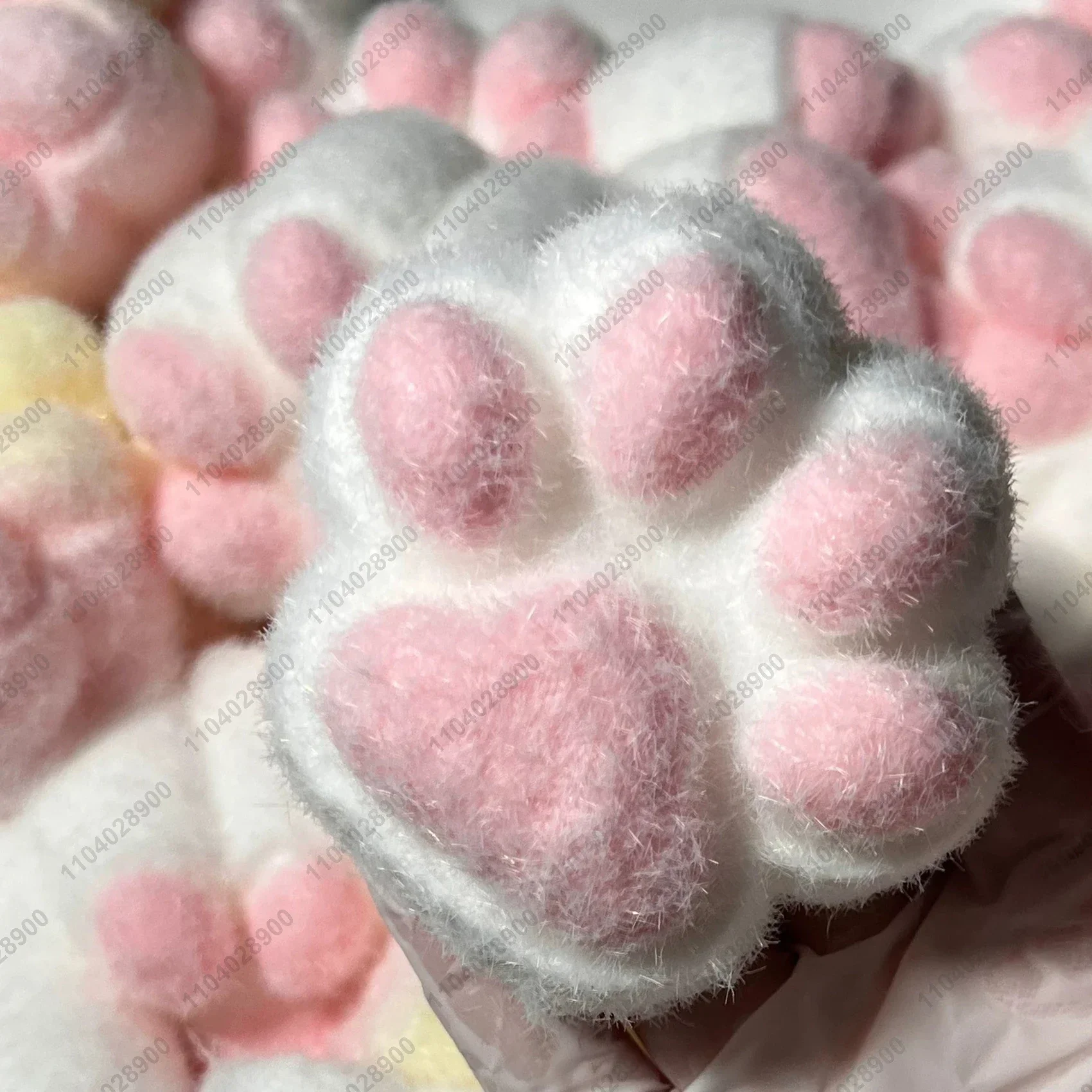 Cat Paw Taba Squishy Fuzzy 0.11kg Cat Foot Silicone Marshmallow Cat Paw Squeeze Toy Mochi Toy Hand Relax Anti Stress Release Toy