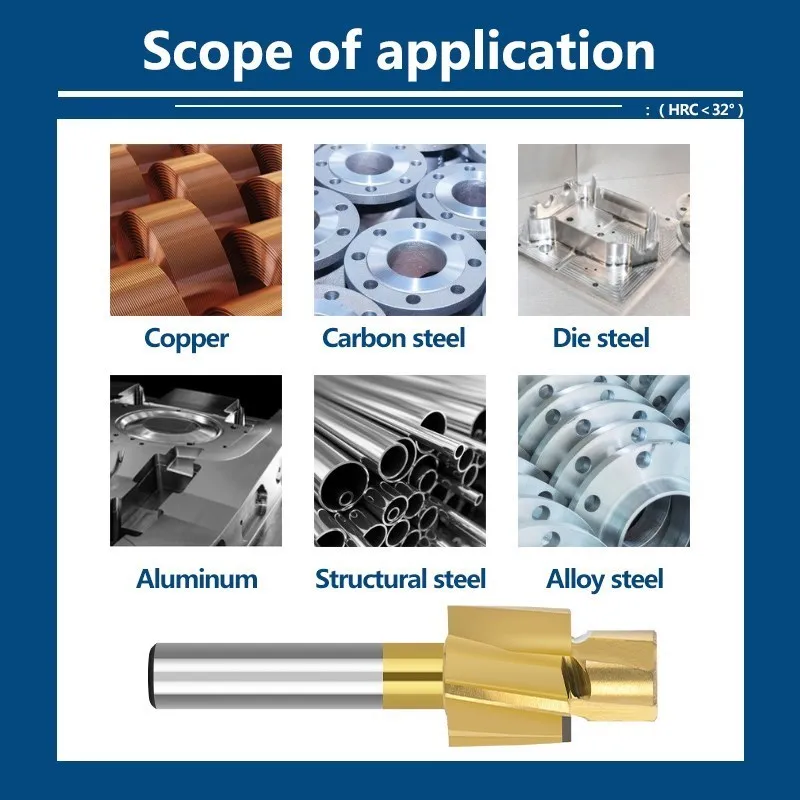 HSS Milling Cutter for Metal Counterbore Mould End Mill 6-12mm Shank Pilot Slotting Tool Countersink Endmill Drill Bit 