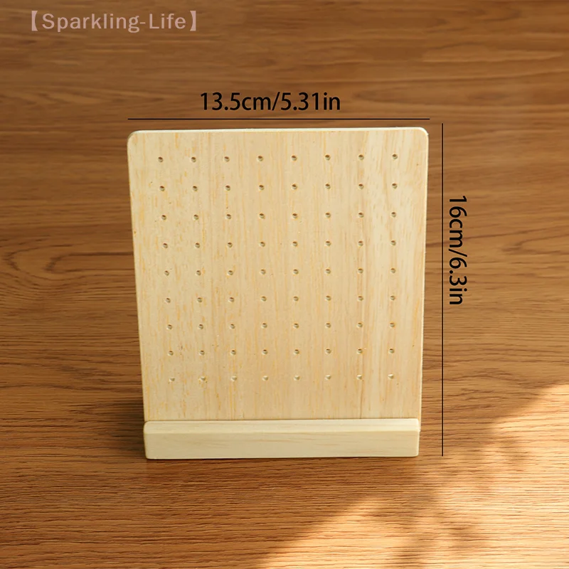 

【JYA1】72 Holes Detachable Earring Holder Wood Earring Stand With Base Earring Hanger Board Stud Earring Organizer Display