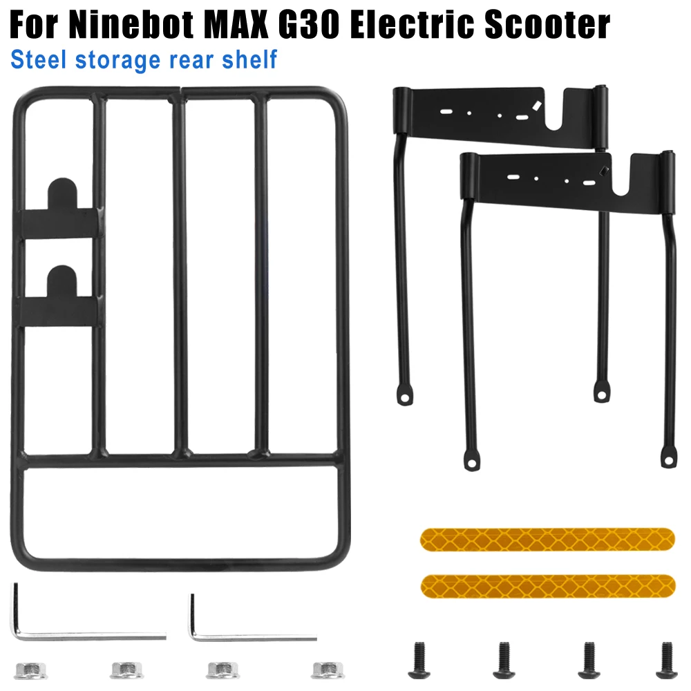 For Electric Scooter Segway Ninebot Max G30 G30LP G30E G30D Rear Storage Shelf Thicken Steel Folded Cargo Carrier Rack Parts