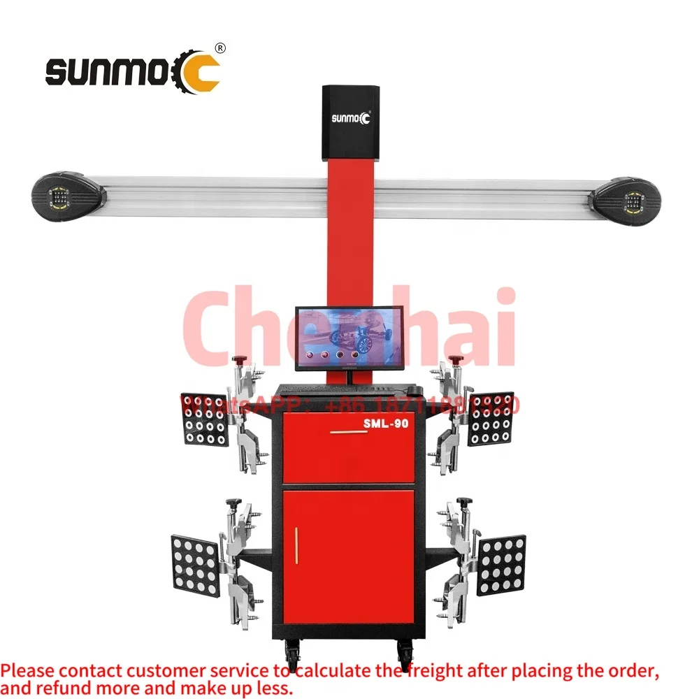 Sunmo Cost Effective Price Aligning Machine Two Computer Displays 3D Car Wheel Alignment