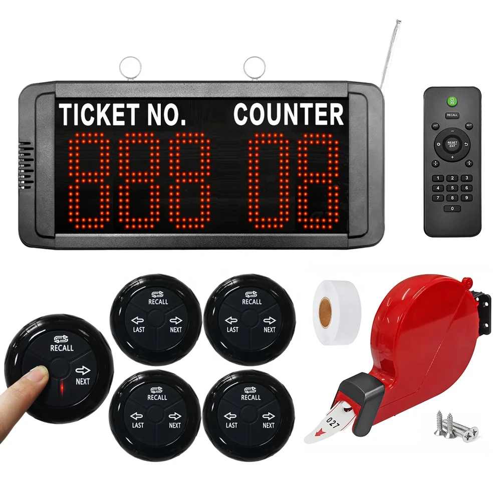 Ycall Wireless 433.92MHz 100m Range Pager Restaurant Queue Management System Take Ticket Number Machine Deli Food Hospital