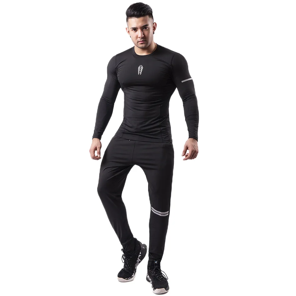

Quick Dry Breathable Men's Compression Long Sleeve Shirt High Elastic Workout Gym Fitness Running Shirt for Men Fall Winter