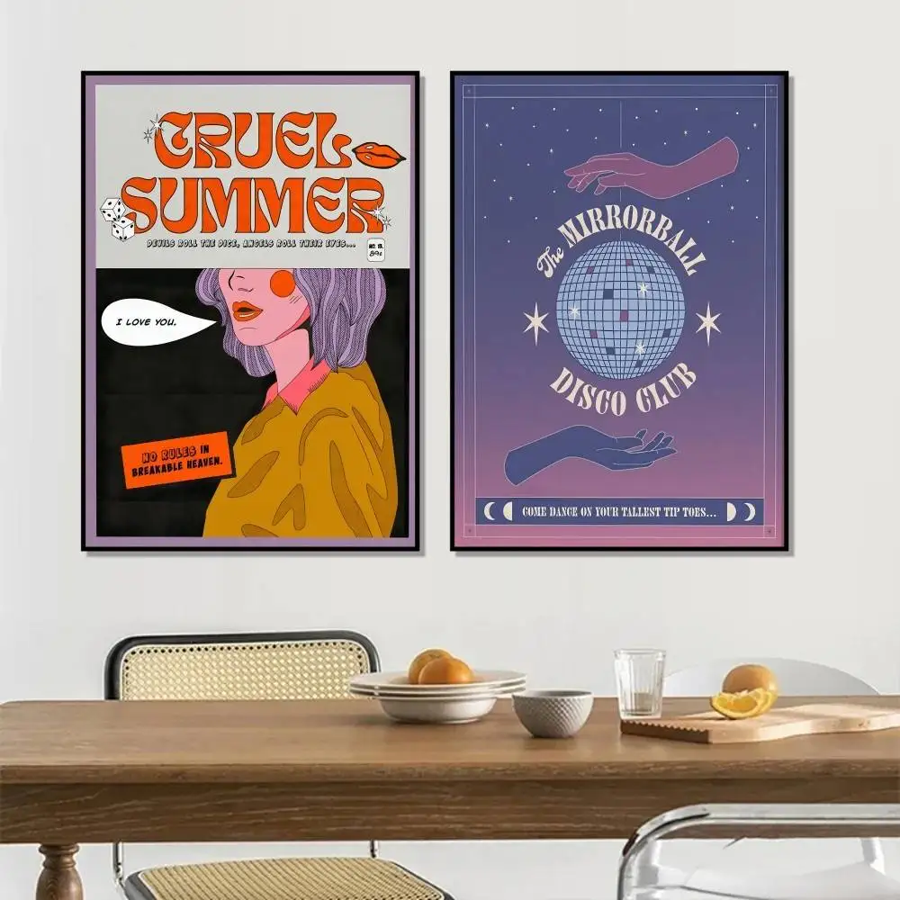 تايلور الهبي جدار اللوحة كلمات غلاف الألبوم الفن الصيف كاريكاتير المشارك ديكور المنزل لغرفة المعيشة غرفة نوم الهدايا #3