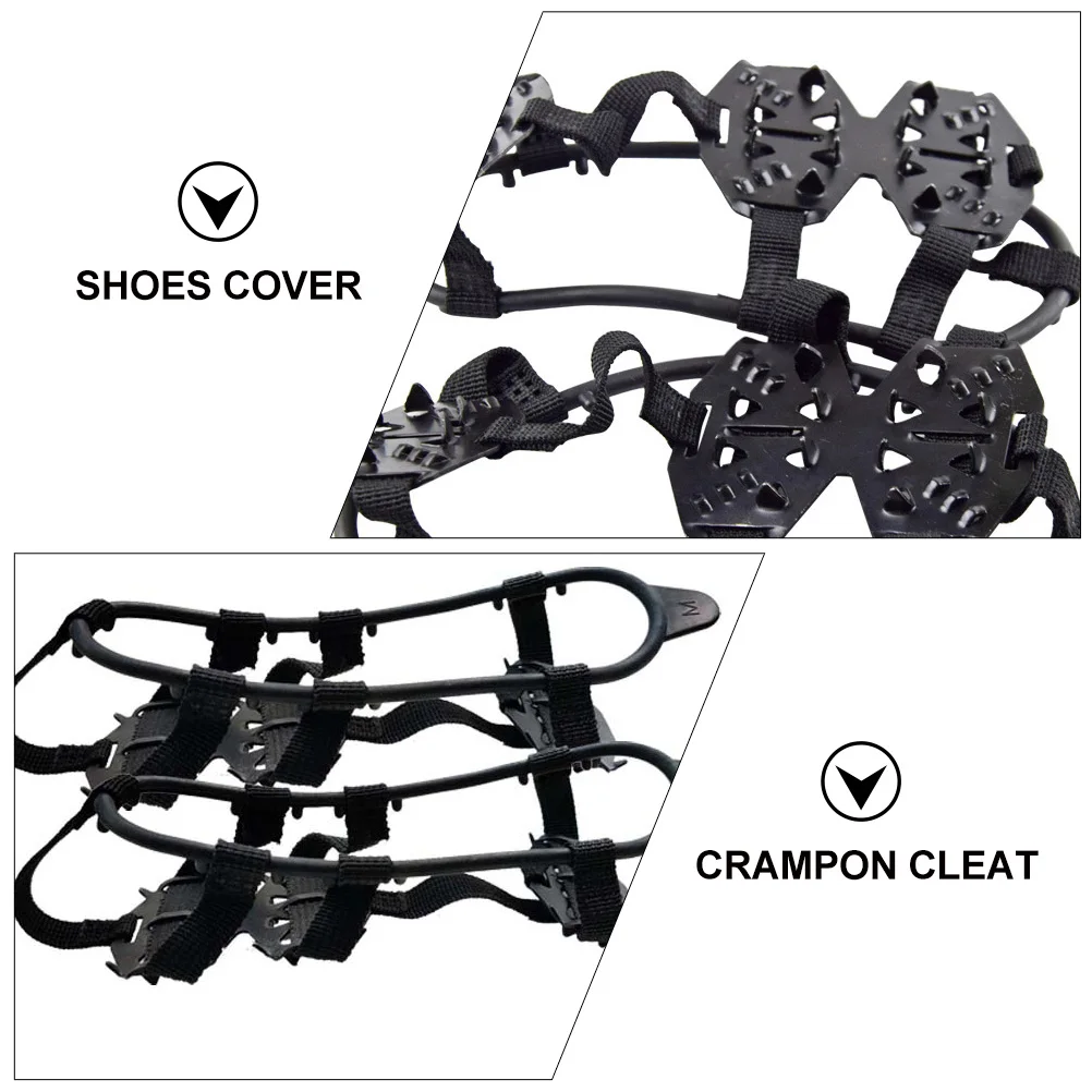 

2pcs 2 Pairs Manganese Steel Ice Snow Grips Spikes Non-Slip Shoes Cover For Hiking Boots Trail Fishing Lightweight