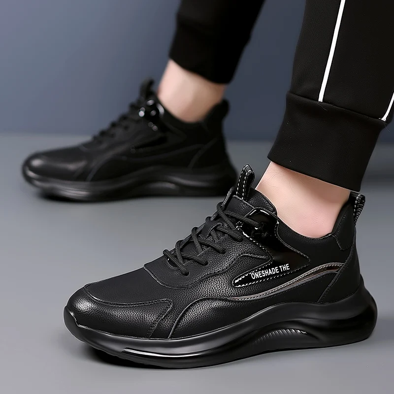 Shoes Men genuine Leather Casual Shoes Brand Fashion Sneakers men Black Designer Shoes Soft Men sneakers Mocasine Hombre