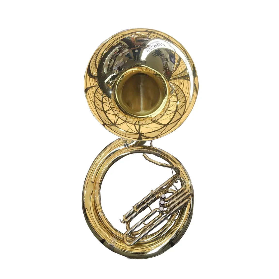 OEM Factory Price High Quality Brass Sousaphone JYSS8000 Trumpet Marching Instruments Master Level Gold Lacquer Tone BB