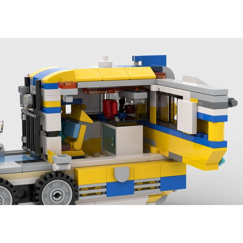 MOC-21747 Creative MOCS Surfer's Holiday Boat Building Block Model Brick Set Creative Miniature DIY Desktop Decoration Gift 301P