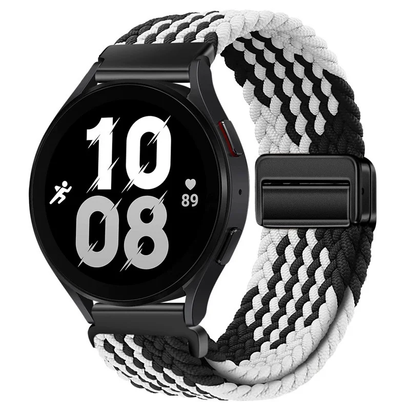 20mm 22mm Magnetic Bracelet for Samsung Galaxy Watch 7/6/Classic/5/4/3 Braided Loop Nylon Strap for Huawei Watch 4/3/GT 5 4 Band