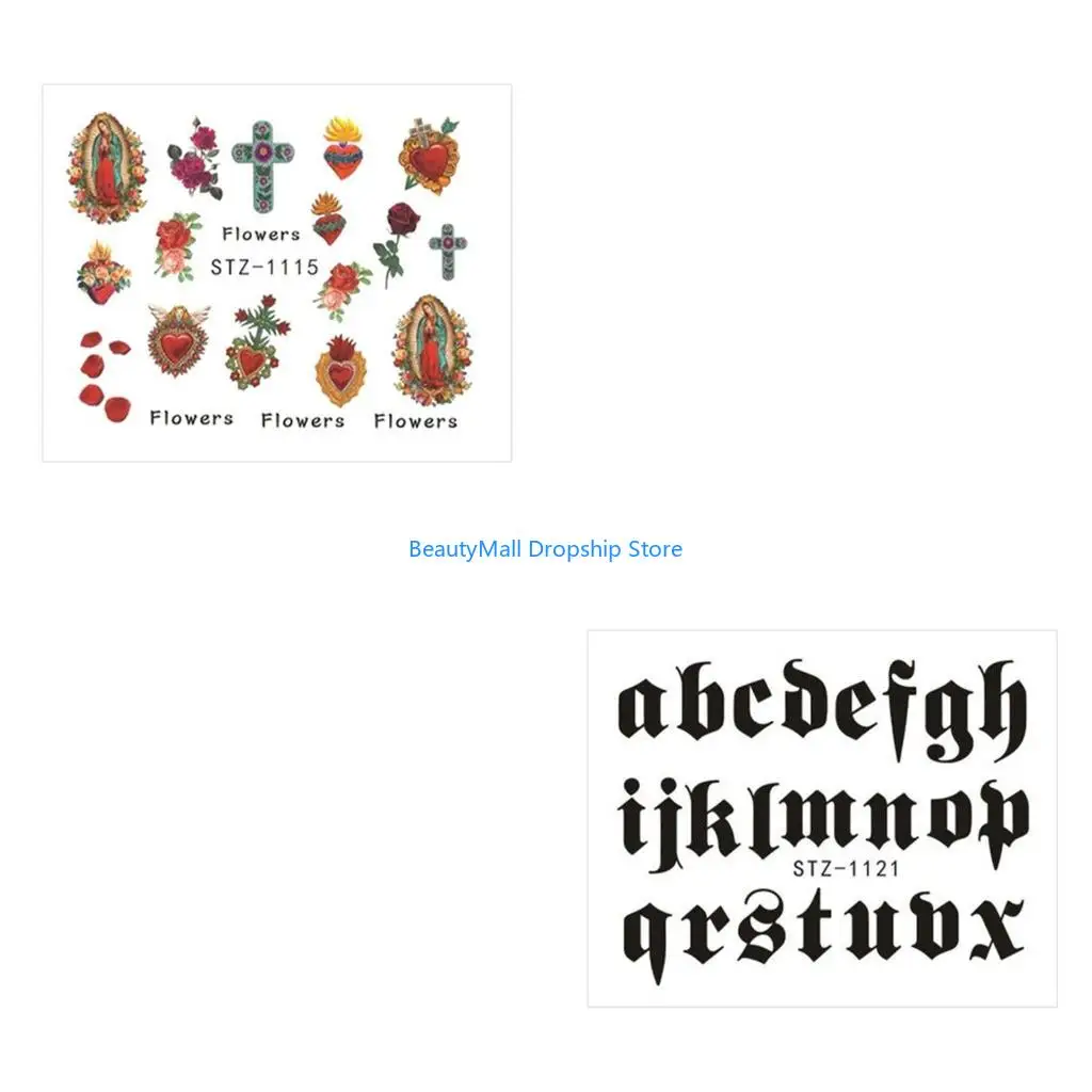 40 ملصقات فن الأظافر الملاك عن طريق الأظافر ديي نقل المياه