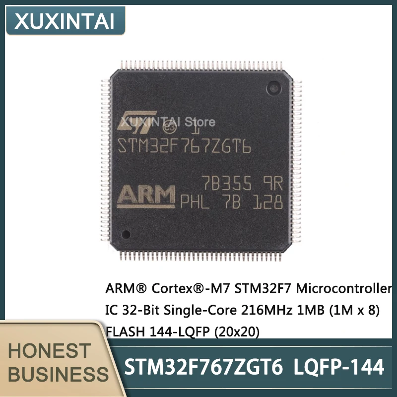 

5Pcs/Lot New Original STM32F767ZGT6 STM32F767 Microcontroller IC 32-Bit Single-Core 216MHz 1MB (1M x 8) FLASH 144-LQFP (20x20)