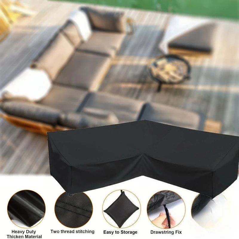 

V-образный чехол для уличного дивана, чехол для мебели для патио с шнурком, подходит для всех сезонов, чехол для патио