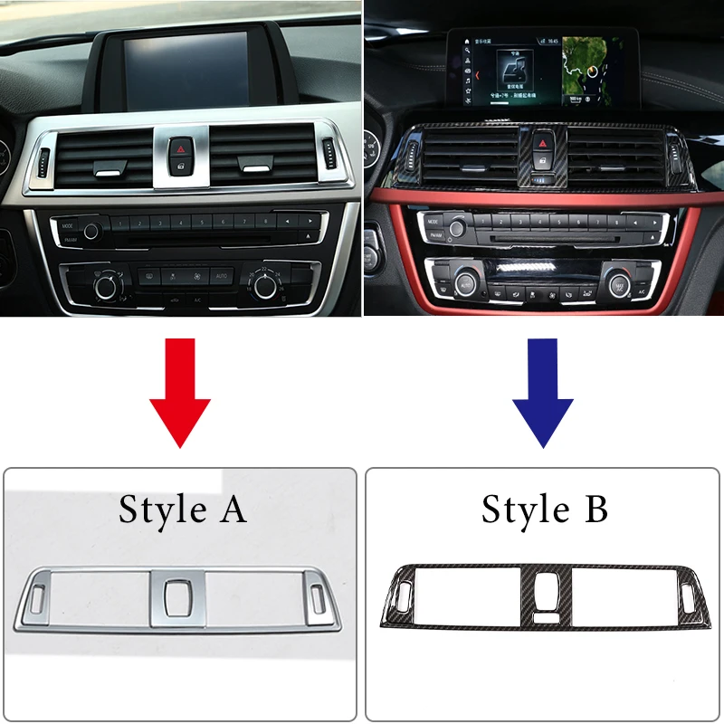 

ABS Silver Car Center Console Air Conditioning Vent Frame Cover Trim Sticker For BMW 3 4 Series F30 F31 F32 F33 F34 GT 2013-2019