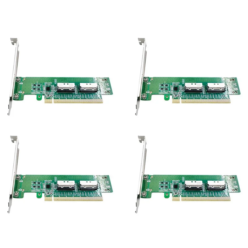 

4X Mainboard Adapter PE5160-4IL Pcie5.0 X16 To MCIO 8I Adapter Board Requires Mainboard Support Split Card