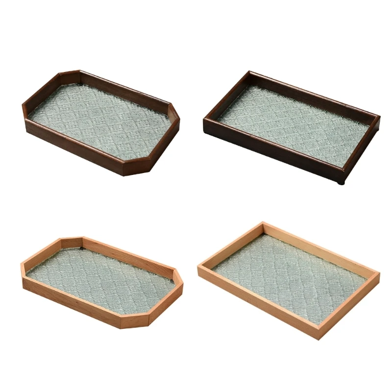 

Embossed Glass Small Serving Tray Vintage Centerpiece Holder Trays Drop shipping