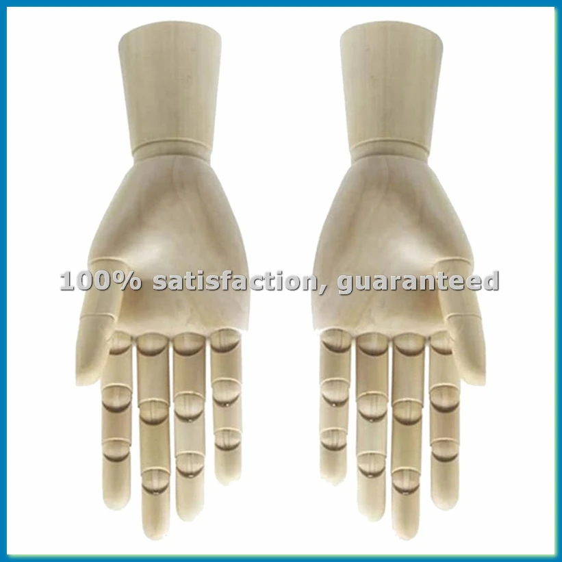 

Деревянный манекен для художников, шарнирный манекен с гибкими деревянными пальцами, 2 шт. (10 дюймов - левая и правая руки) - ABWY