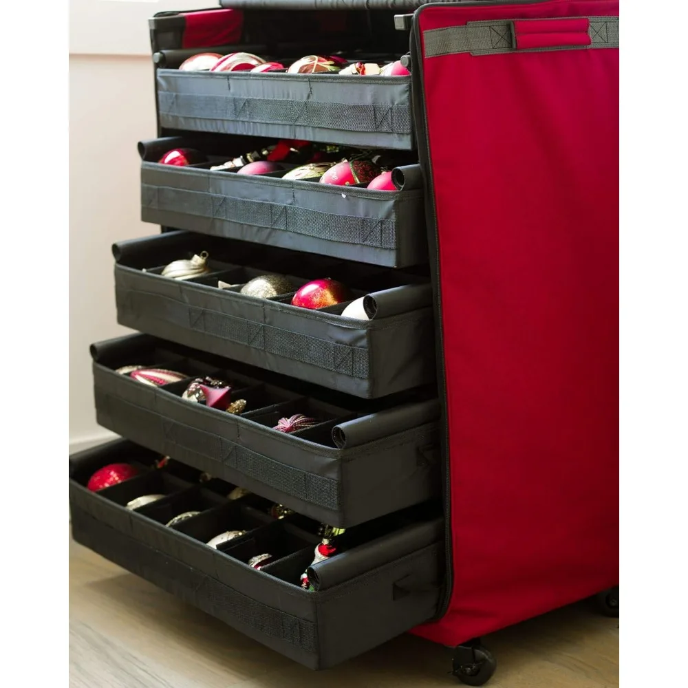 120-Piece Deluxe Rolling Ornament Storage Chest