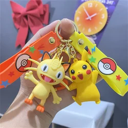 Miniso Pokemon Key Chain Action Figures Bag Decoration Catoon Pvc Model Kids Toys Keychain Pikachu Couple Pendant Children Gifts
