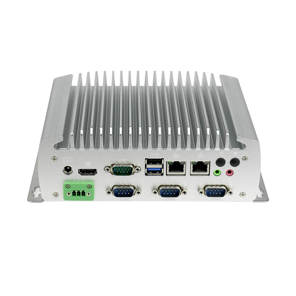 HUNSN Fanless Industrial Computer,IPC,Mini PC,J1900,IX09,6 x COM,2 x I211 LAN, HDMI,3 PIN Phoenix, SIM Slot, WDT Reset