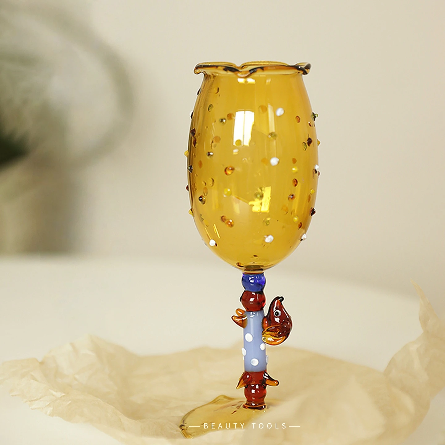Cute Dachshund Handle Goblet Glass Cup Champagne Wine Glass Hand-blown 3D Dachshund-shaped High Borosilicate Heat-resistGlass