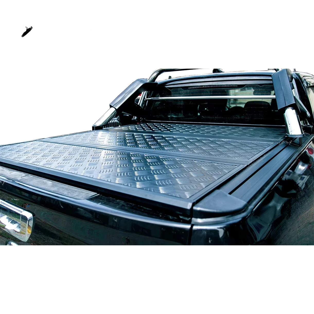 Offroad Custom-fit Aluminum Sliding Tri-fold Lid Tail Box Lid Pickup Truck Bed Tonneau Cover for Great Wall