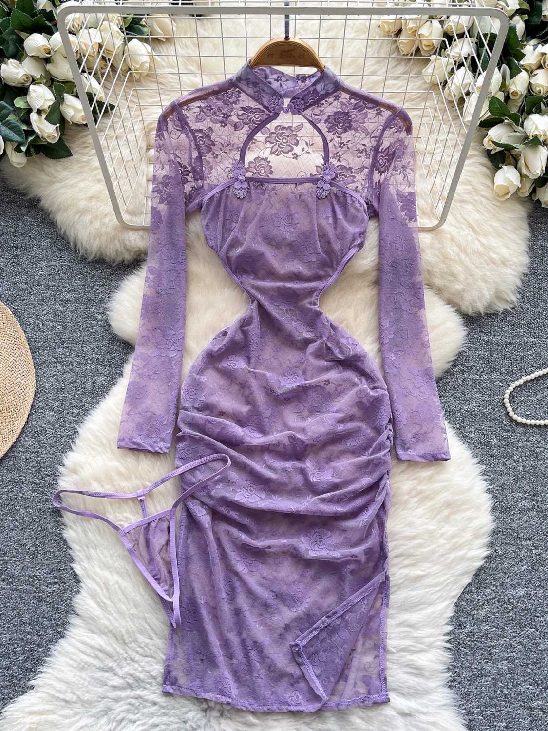 

Новое китайское летнее платье в корейском стиле с кружевной вышивкой, тонкое, с завышенной талией, А-силуэт, миди, для женщин, для офиса