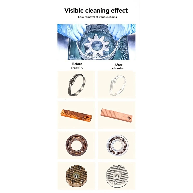 2L Knob Ultrasonic Cleaner 304 Stainless Steel Ultrasonic Cleaning Machine With Heater & Timer For Watch Jewelry